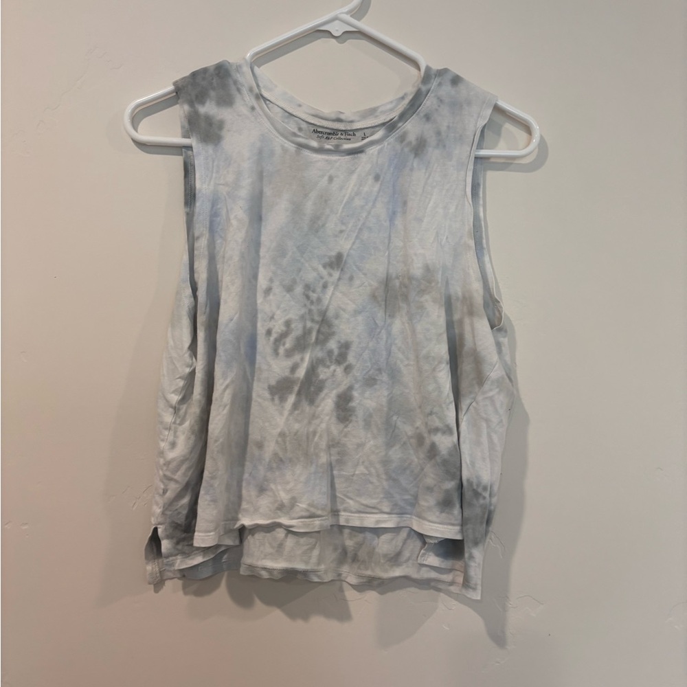 Abercrombie & Fitch Tie-Dye Muscle Tee - Blue Gray
